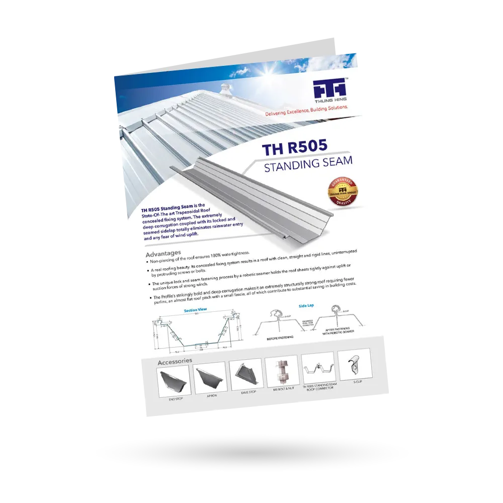 Thung Hing's R505 Standing Seam Catalogue.